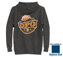 Load image into Gallery viewer, Old People Outdoors Classic Hoodie in Charcoal | Back view

