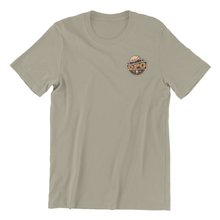 Load image into Gallery viewer, Old People Outdoors t-shirt in sandstone | Get me off this hill, I forgot to take my pill | Front view
